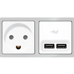 LK Fuga afdækning for 2 x USB-lader, 1 modul, hvid