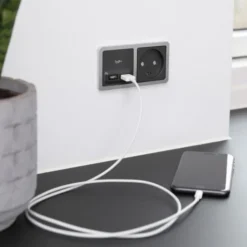 LK Fuga afdækning for 2 x USB-lader, 1 modul, koksgrå