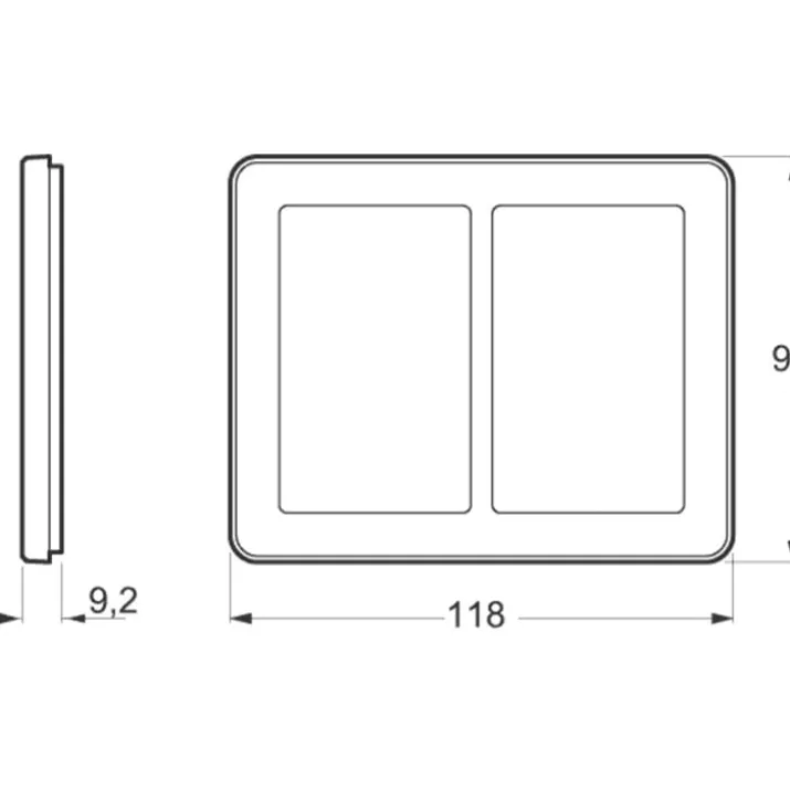 LK Fuga Choice designramme, 2x1,5 modul, transparent