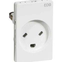 LK Fuga EDB stikkontakt med jord 1,5 modul, hvid