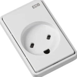 LK Fuga EDB stikkontakt med jord 1,5 modul, hvid