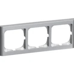 LK Fuga Softline 63 ramme, 3 modul, vandret, metallic