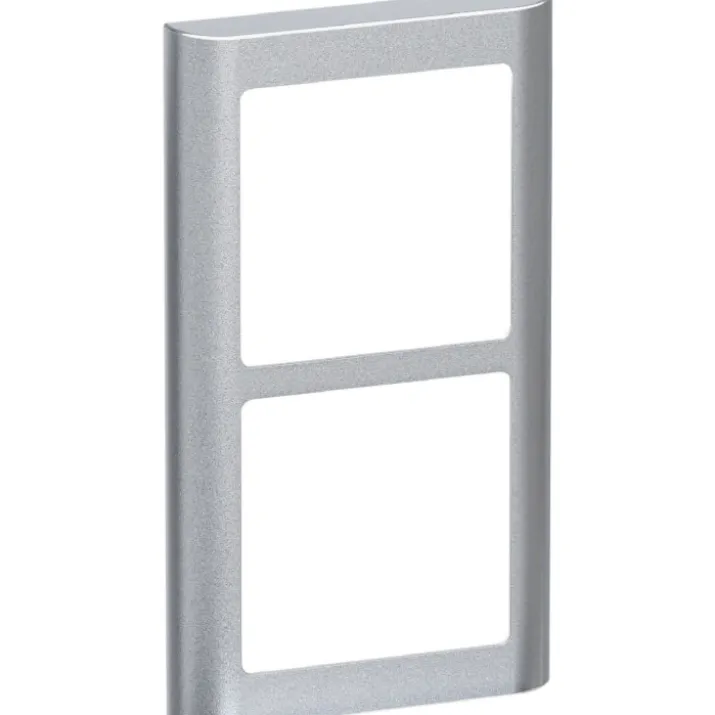 LK Fuga Soft 63 ramme, 2x1 modul, lodret, metallic