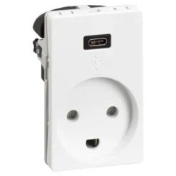 LK Fuga stikkontakt med USB-C, hvid