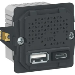LK Fuga 2xUSB A+C 2,4A, lysegrå
