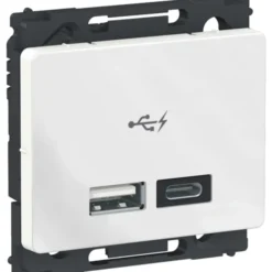 LK Opus 66 USB-lader A+C 2,4A, hvid