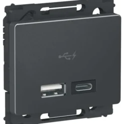 LK Opus 66 USB-lader A+C 2,4A, koksgrå