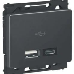 LK Opus 66 USB-lader A+C 2,4A, koksgrå