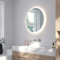 Loevschall Johannesburg RGB spejl med lys, dæmpbar, touch, Ø80 cm