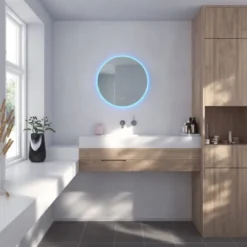 Loevschall Johannesburg RGB spejl med lys, dæmpbar, touch, Ø80 cm