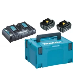 Makita LXT batterisæt med dobbelt lader og kasse, 2x18V/5,0Ah m.