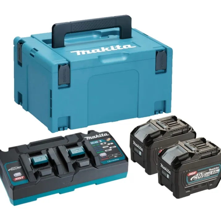 Makita XGT batterisæt, med lader, 2 x 40V/8,0 Ah