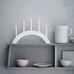 Markslöjd Atle julelysestage, 5 lys, hvid