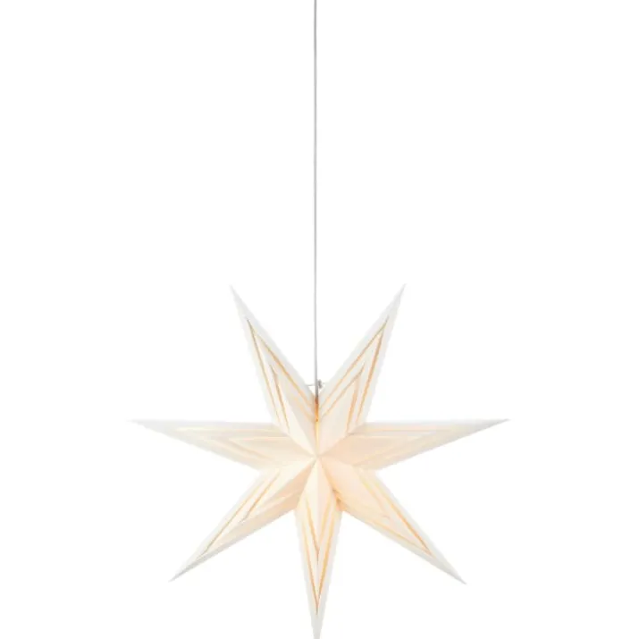 Markslöjd Sombra julestjerne med lys, 70 cm, hvid