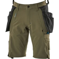 Mascot Advanced håndværkershorts med stretch, grøn, str. C46