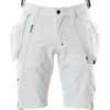 Mascot Advanced håndværkershorts med stretch, hvid, str. C43