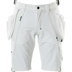 Mascot Advanced håndværkershorts med stretch, hvid, str. C43