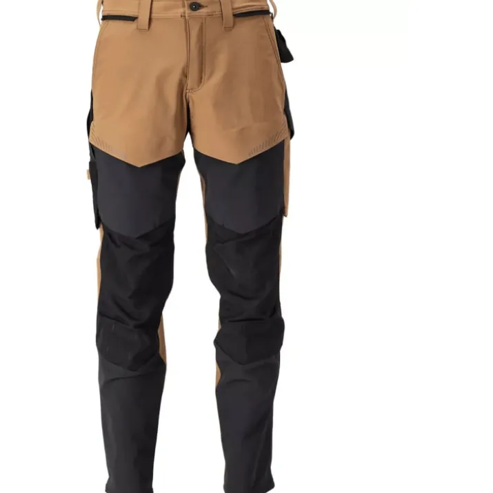 Mascot Customized arbejdsbukser med stretch, khaki/sort, str. 76C46