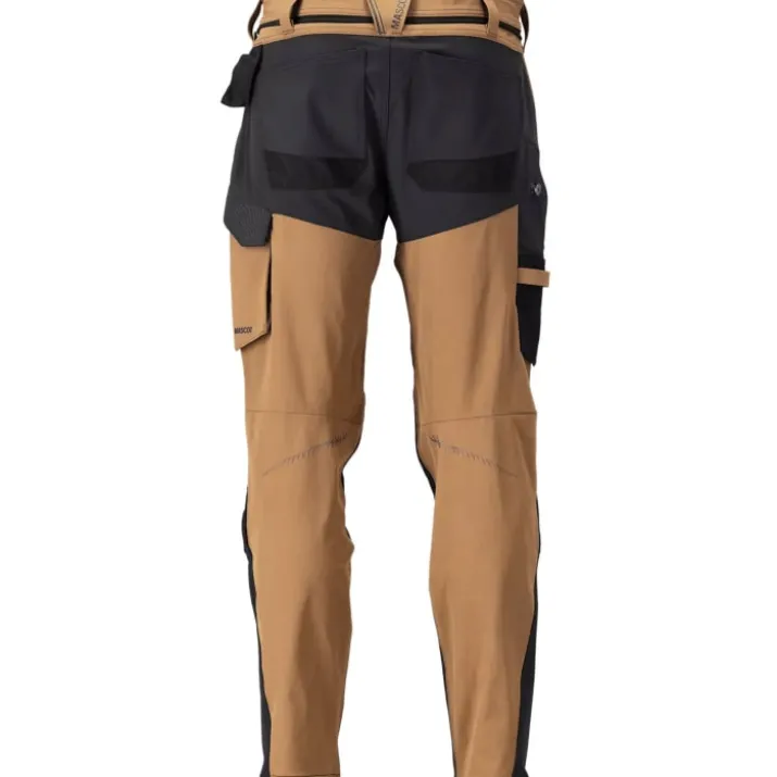 Mascot Customized arbejdsbukser med stretch, khaki/sort, str. 76C46