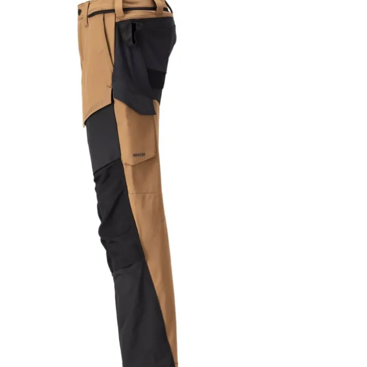 Mascot Customized arbejdsbukser med stretch, khaki/sort, str. 76C46