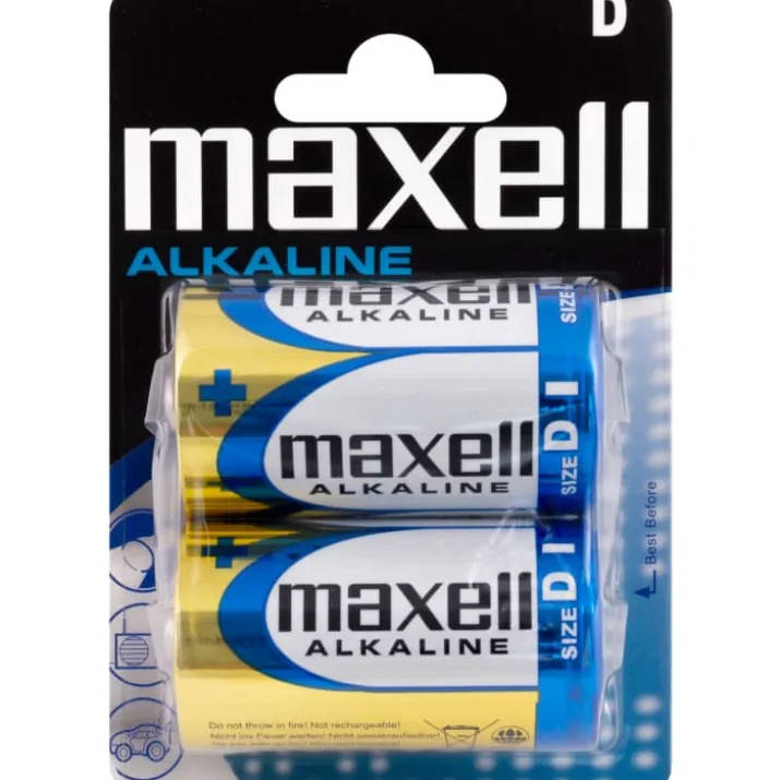 Maxell D batterier, 2 stk.