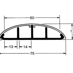 2 meter Gulvkanal m.låg SL 18x75