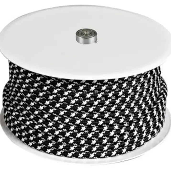 25 meter Halo Design stofledning, sort & hvid zig zag