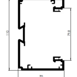 2 meter Rehau Signa kanalbund, Base 70/110 mm, perlehvid