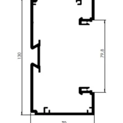 2 meter Rehau Signa kanalbund, Base 70/130 mm, perlehvid