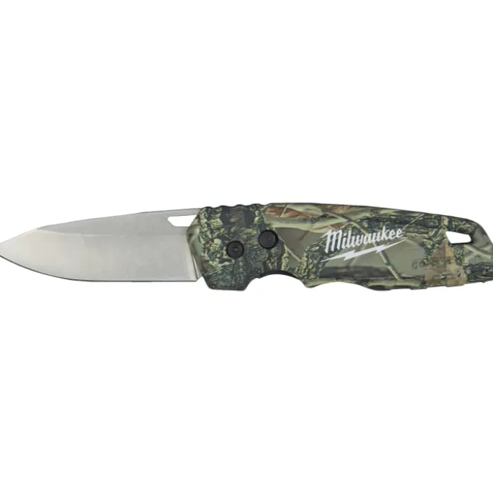 Milwaukee Fastback Camo foldekniv, glat klinge