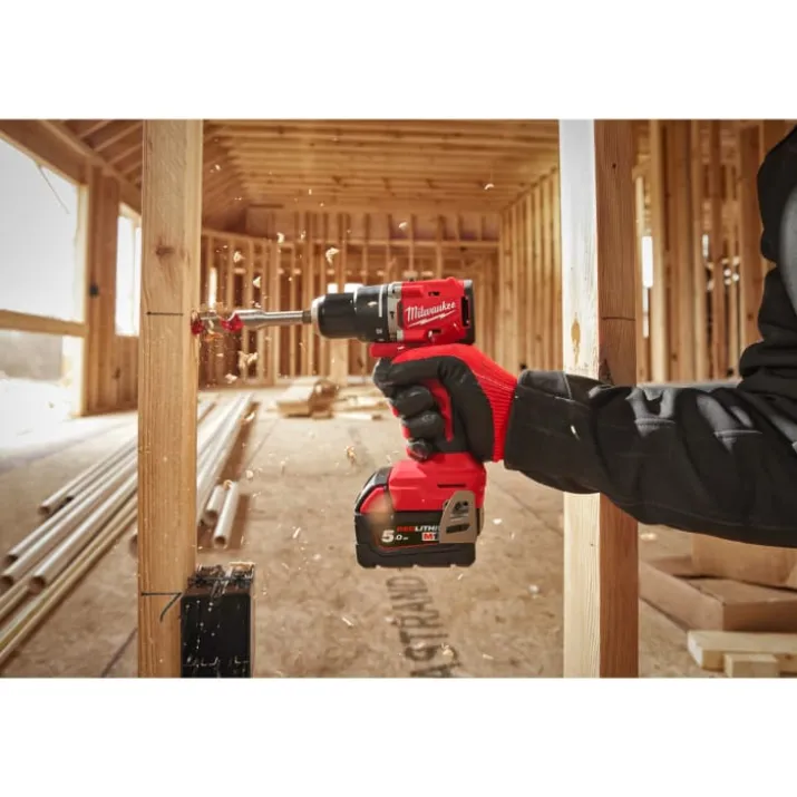Milwaukee M18 BLPDRC-502C slagboremaskine, m. 2 x 5,0 Ah batterier og lader