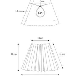 Nielsen Light Carolin Plisse lampeskærm, hvid, H11 cm