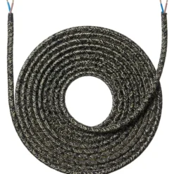 Nielsen Light stofledning, 2x0,75 mm², 4 meter, meleret sort