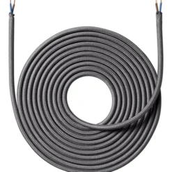Nielsen Light stofledning, 2x0,75 mm², 4 meter, mørkegrå