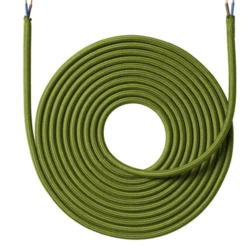Nielsen Light stofledning, 2x0,75 mm², 4 meter, olivengrøn