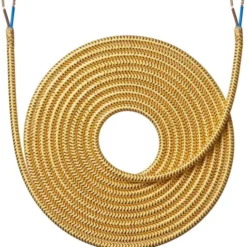 Nielsen Light stofledning, 2x0,75 mm², 4 meter, shiny guld
