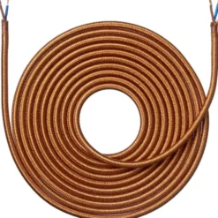 Nielsen Light stofledning, 2x0,75 mm², 4 meter, shiny kobber