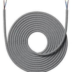 Nielsen Light stofledning, 2x0,75 mm², 4 meter, sort/hvid