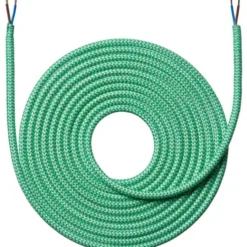 Nielsen Light stofledning, 2x0,75 mm², 4 meter, zigzag grøn
