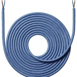 Nielsen Light stofledning, 2x0,75 mm², 4 meter, zigzag mørkeblå