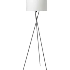 Nielsen Light Uptown gulvlampe, krom ben og råhvid skærm