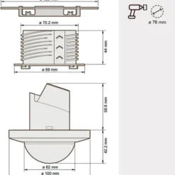 Niko tilstedeværelsessensor, planforsænket, 360°, 37 meter
