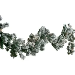 Nordic Winter granguirlande med sne & lys på batteri