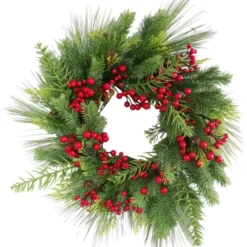 Nordic Winter julekrans med bær & nåle
