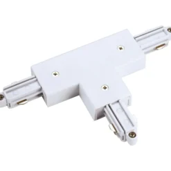 Nordtronic 1F T-samlestykke, venstre jord, hvid