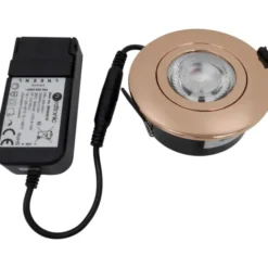 Nordtronic Low Profile Flexible udendørs indbygningsspot, driver, Ø7,5 cm, kobber, 3000K