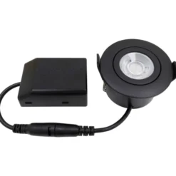 Nordtronic Low Profile Flexible udendørs indbygningsspot, driver, Ø7,5 cm, sort, 2700K