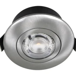 Nordtronic Low Profile Flexible udendørs indbygningsspot, Ø7,5 cm, børstet alu, 3000K
