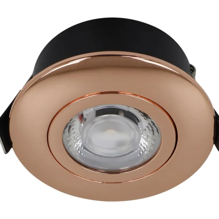Nordtronic Low Profile Flexible udendørs indbygningsspot, Ø7,5 cm, kobber, 3000K