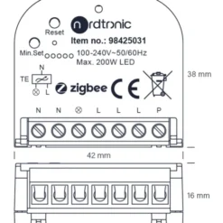 Nordtronic Zigbee lysdæmper til indbygning
